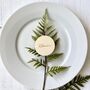 Round Wooden Wedding Favour Place Name Settings, thumbnail 7 of 9