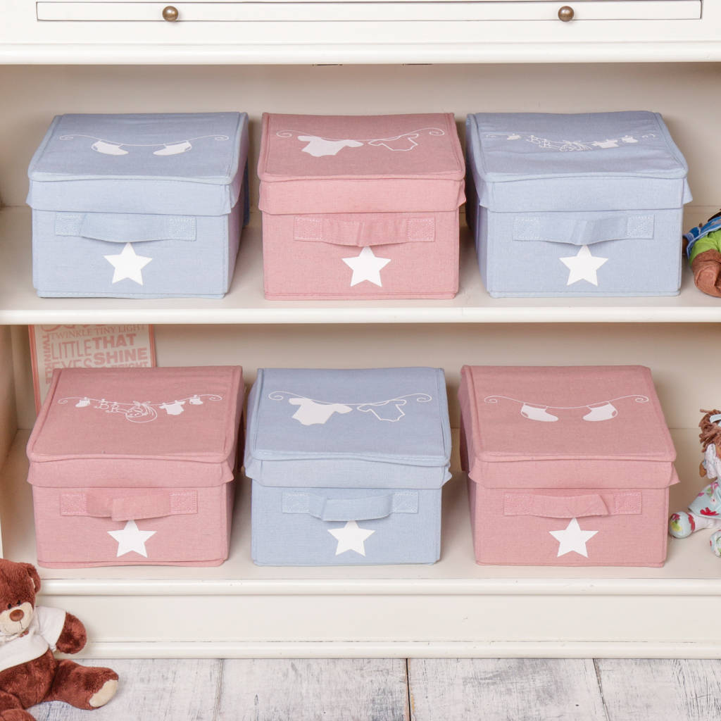 Set Of Three Baby Canvas Storage Box Selection By Dibor