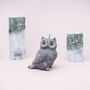 G Decor Birch Tree Effect Grey 3D Owl Pillar Candle, thumbnail 2 of 6