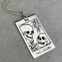 Sterling Silver Tarot Card Necklace The Lovers, thumbnail 1 of 5