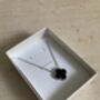 Black Double Sided Clover Silver Necklace, thumbnail 3 of 4