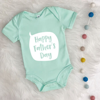 Happy Fathers Day Speech Bubble Baby Grow, 7 of 10