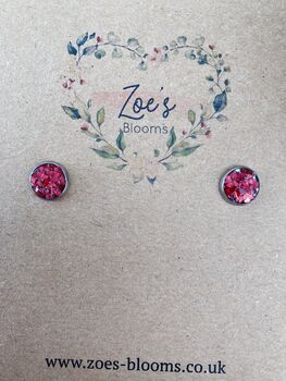 Valentines Day Pressed Flower Stud Earrings, 8 of 9