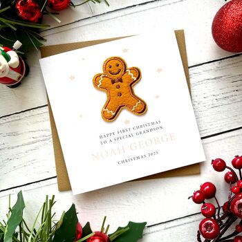 First Christmas Gingerbread Christmas Card, 2 of 4
