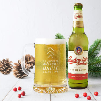 'Awesome Uncle' Beer Tankard Glass, 6 of 6