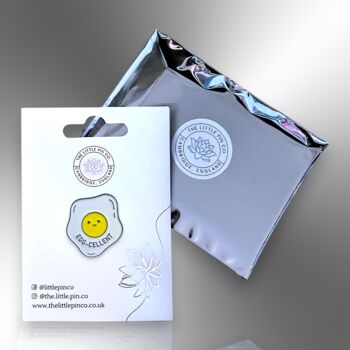 Egg Cellent Funny Egg Shaped Enamel Pin, 5 of 8