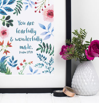 'You Are Fearfully And Wonderfully Made' Print, 4 of 6