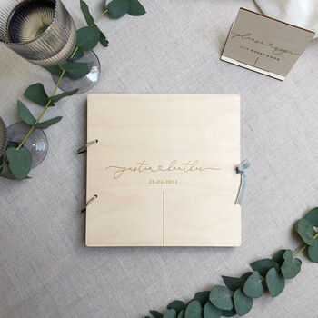 Personalised Engraved Wedding Guest Book, 5 of 8