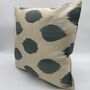 Ikat Silk Cushion Pale Blue Paint Brush, thumbnail 2 of 10