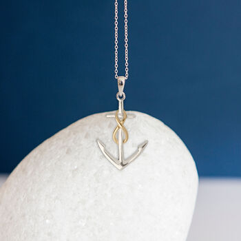 Sterling Silver Anchor Necklace, 2 of 9