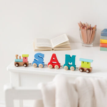 Personalised Birthday Wooden Name Train Set, 6 of 11