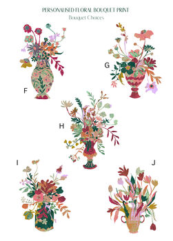 Custom Floral Love Botanical Print, 5 of 12