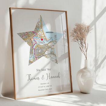 The Place We Got Engaged Ordnance Survey Explorer Personalised Map Print Engagement Gift, 6 of 12