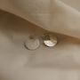 Recycled Sterling Silver Circle Hammered Disc Earrings, thumbnail 2 of 5