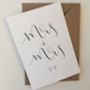 Mrs And Mrs Modern Calligraphy Wedding Card, thumbnail 2 of 2