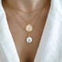Dainty Coin Pearl Pendant Necklace, thumbnail 3 of 5
