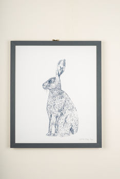 Blue Hare Wall Art, 3 of 4
