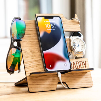 Personalised Multi Accessory Smartphone Charging Stand, 3 of 6