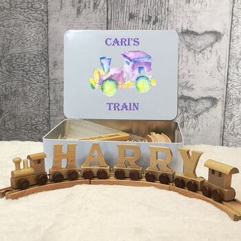Personalised Wooden Letter Name Train, 5 of 11