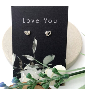 Thank You Teacher Gift Sterling Silver Mismatched Heart Earrings, 3 of 8