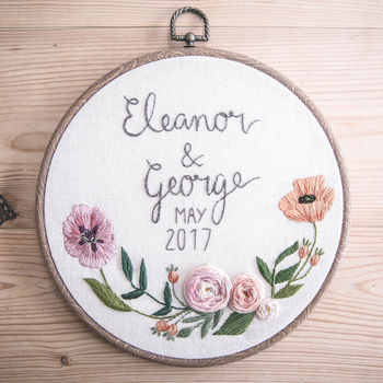 Personalised Hand Embroidered Celebration Hoop, 3 of 7