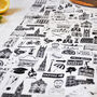 Oxford Illustrated Black And White Tea Towel, thumbnail 4 of 7