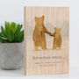 Personalised Parent And Child Bear Solid Oak Wood Block, thumbnail 2 of 6