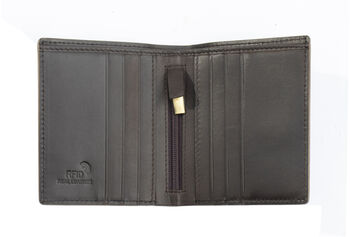 Men's Luxury Brown Leather Wallet Card Holder Rfid Safe Personalised, 4 of 7