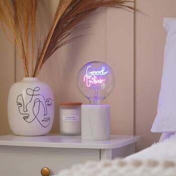 Good Vibes Light Bulb And Desk Lamp, 2 of 5
