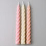 Three Perfect Pastel Beeswax Soy Blend Twist Candles, thumbnail 1 of 5