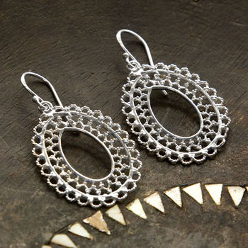 Sterling Silver Dangly Jaipur Drop Earrings, 2 of 4