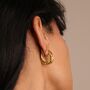 18 K Gold Plated Vintage Inspired Portobello Mini Hoop, thumbnail 2 of 8