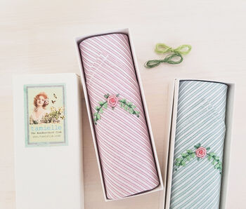 Embroidered Stripes Ladies Handkerchief, 2 of 4