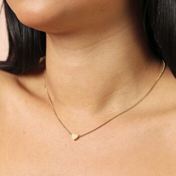 Stainless Steel Mini Heart Pendant Necklace In Gold, 2 of 4