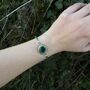 Round Emerald Reef Silver Plated Bangle, thumbnail 1 of 8
