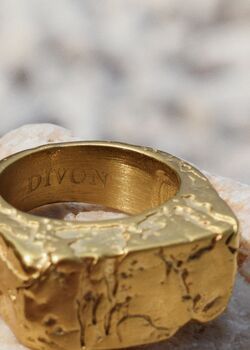 Gold Chunky Ring Unisex Gift, 5 of 6