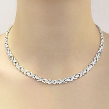 Sterling Silver Hugs And Kisses Necklace, 3 of 9