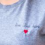 Embroidered Love Lives Here Women's Tshirt, thumbnail 2 of 4
