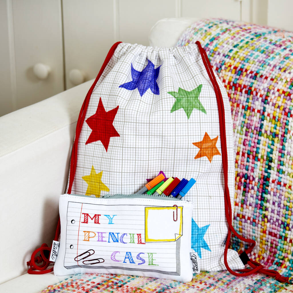 Doodle Backpack And Pencil Case Set Colour And Design By Eatsleepdoodle