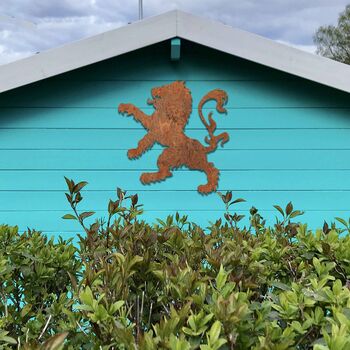 Scottish Lion Rampant, Rusty Metal Garden Art, 8 of 10