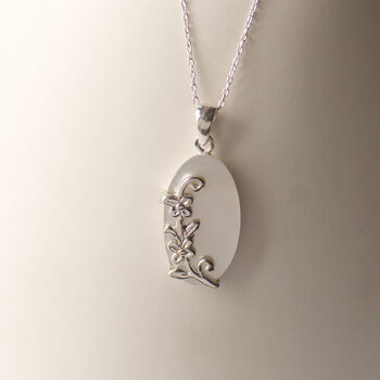 Flower Mother Of Pearl Sterling Silver Pendant, 2 of 12