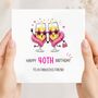 Friend Pink Birthday Card, Funny Fabulous Birthday Card For Her, thumbnail 1 of 2