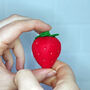 Punnet Of Six Handmade Felt Strawberries, thumbnail 3 of 7