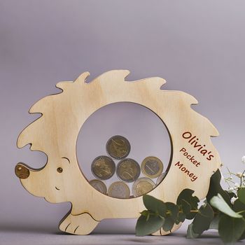 Hedgehog Personalised Children's Money Box, 2 of 8