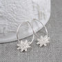 Sterling Silver Daisy Charm Hoops, thumbnail 10 of 11