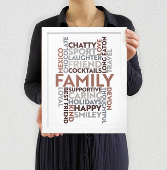 Personalised Colourful Word Art Print Poster A2, A3, A4 Handmade, 4 of 12