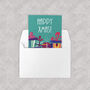 Christmas Cards Set Of Eight A6 Size Festive Greetings Colourful Presents, thumbnail 4 of 5