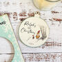 Personalised Pooh Bear Blue First Keepsake Christmas Card, thumbnail 6 of 6