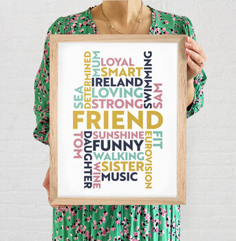 Personalised Colourful Word Art Print Poster A2, A3, A4 Handmade, 5 of 12