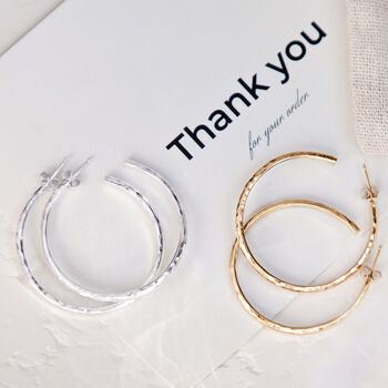 Slim Silver Or Gold Large Lynsey Hoops, 2 of 9